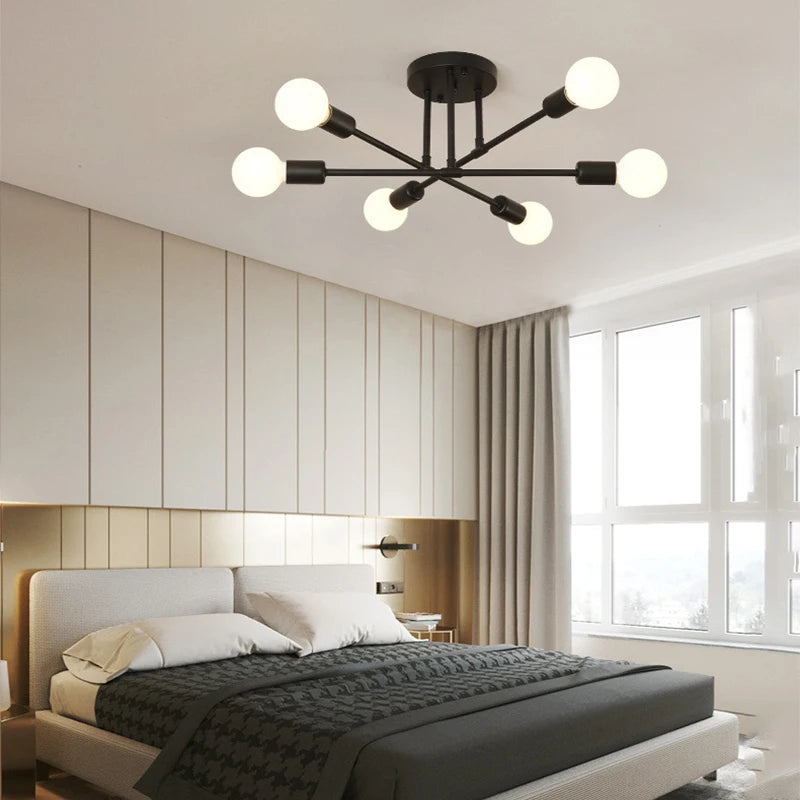 Nordic Minimalist Pendant Light Ceiling Lamp LED Chandelier Suitable for Bedrooms Living Rooms Black Gold Lighting Decoration