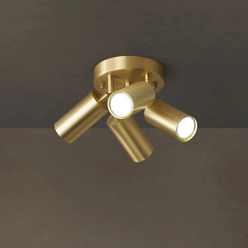 Modern Industrial  Semi Flush Mount Ceiling Light,  Gold Classic Retro Ceiling Light Fixture for Hallway Kitchen Bedroom L