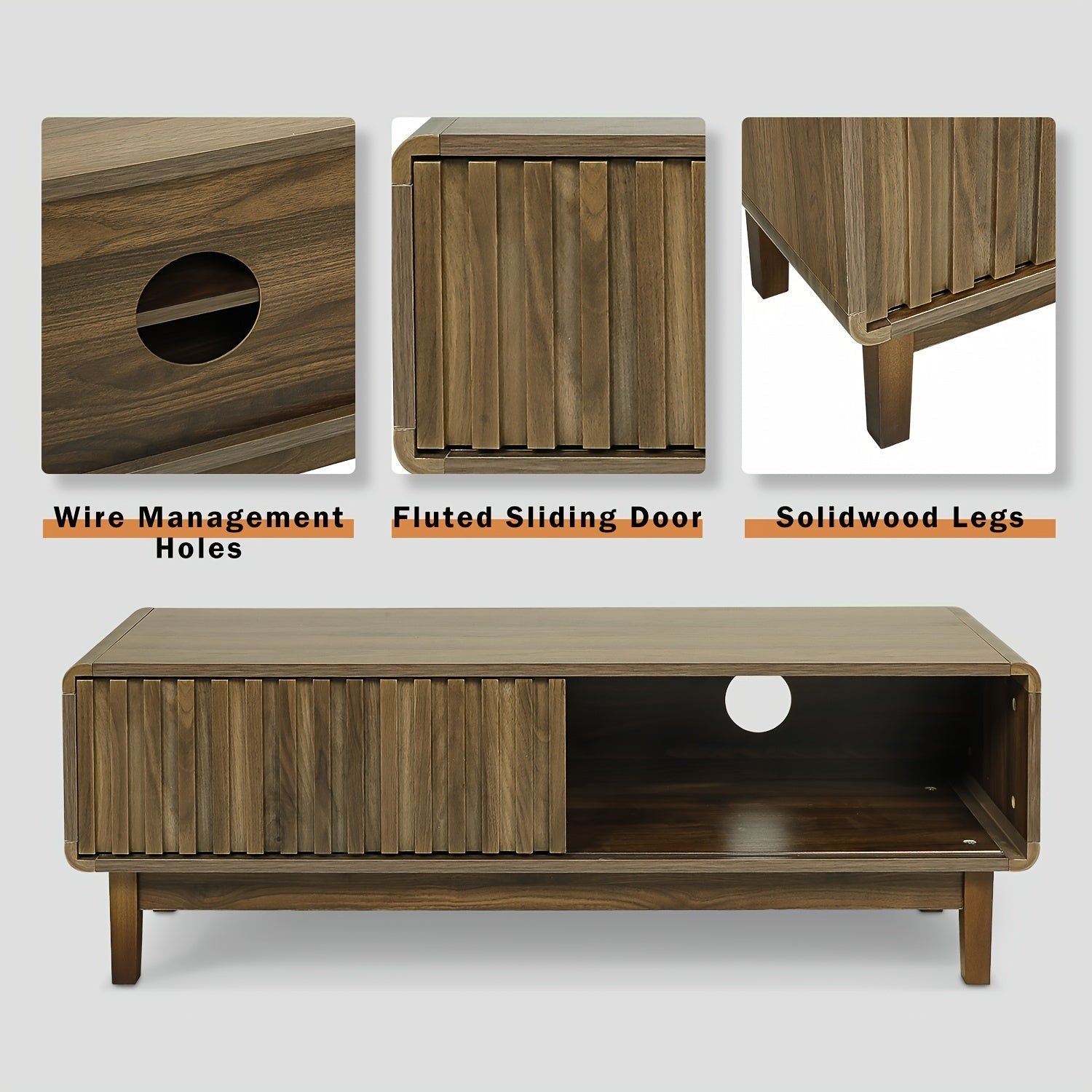 Mid-Century Modern TV Stand For 140cm TV
