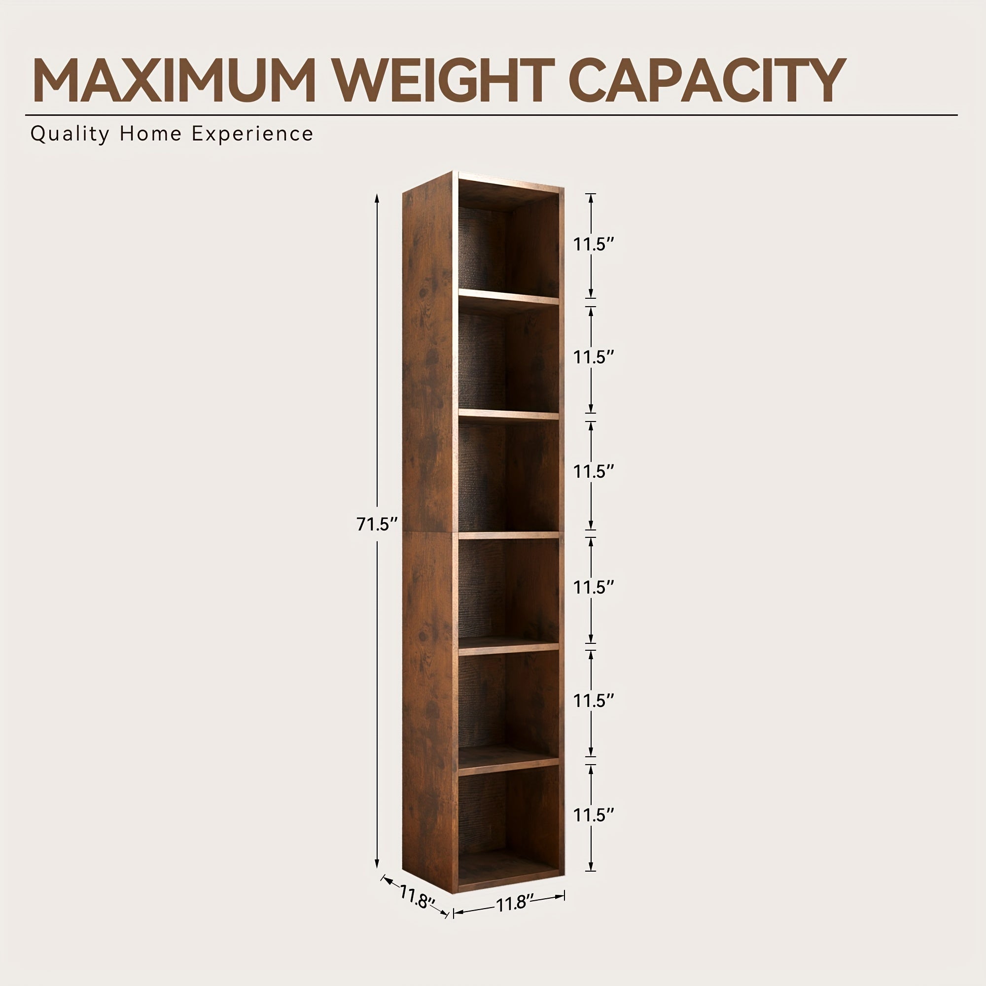 6-Tier Bookshelf with 2 Storage Drawers, Industrial Display Standing Shelf, Rustic Wood Storage Shelf with Metal Frame, Open Bookcases for Living Room, Bedroom, Home Office (Brown)